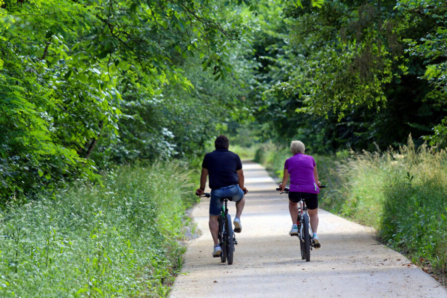 Vélo sur la Via Ardèche à Ruoms